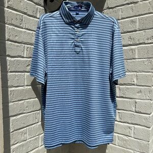 Stitch Damon Polo short sleeve golf shirt Midnight Ocean stripe M/L